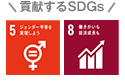 貢献するSDGS：5番・8番