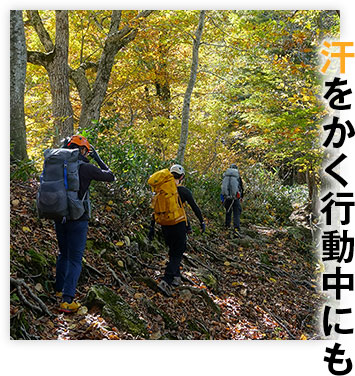 汗をかく行動中にも