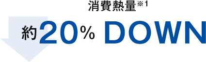 消費熱量 約20% DOWN