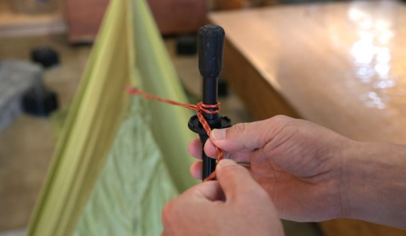 ツエルトやタープ設営のロープワーク体験イメージ